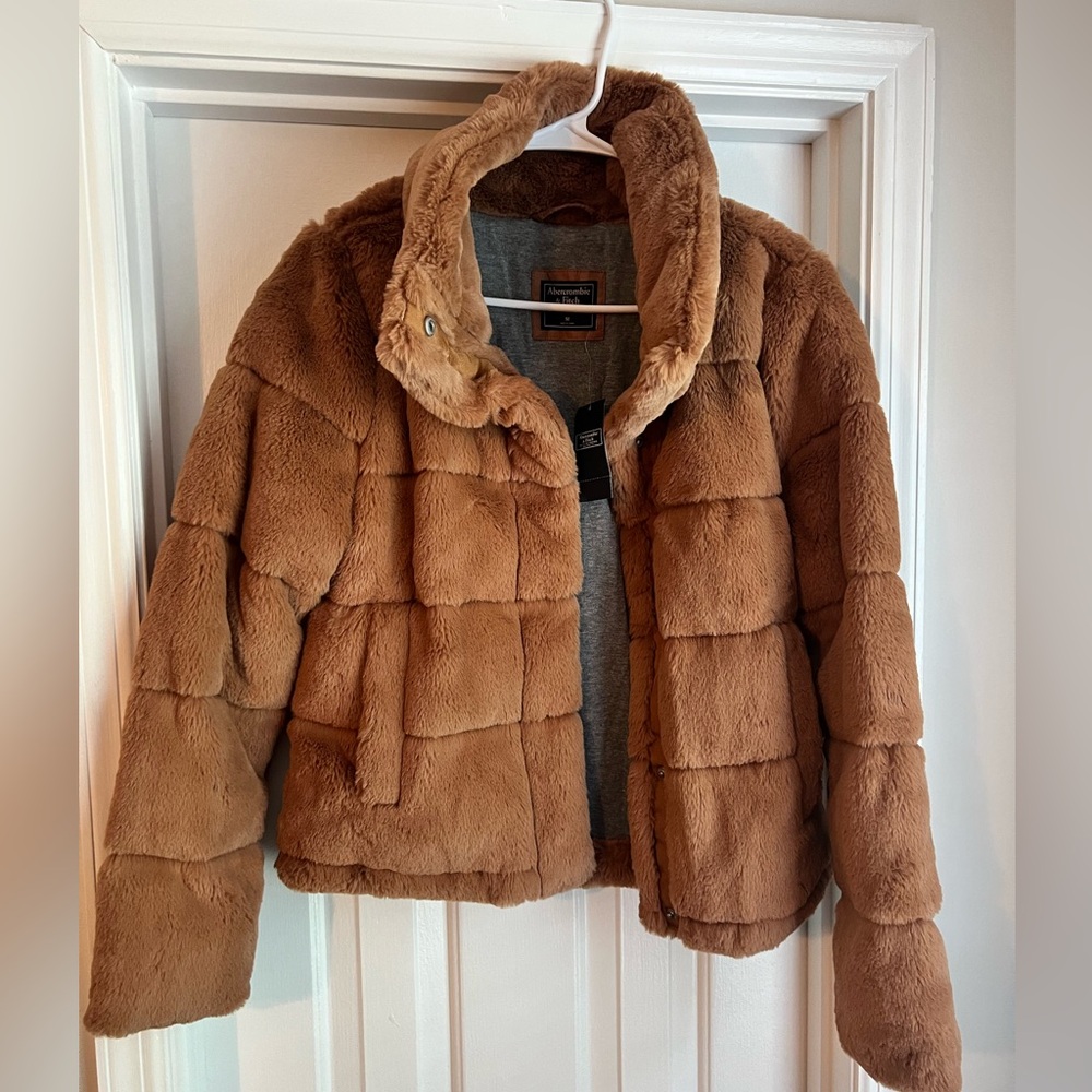 Abercrombie Brown Quilted Coat NWT
